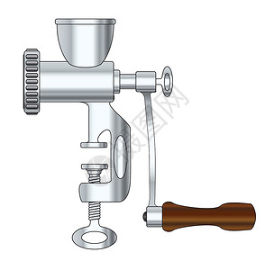 旧铁制石器厨具地面机器绘画屠夫加工食物插图艺术品工具插画