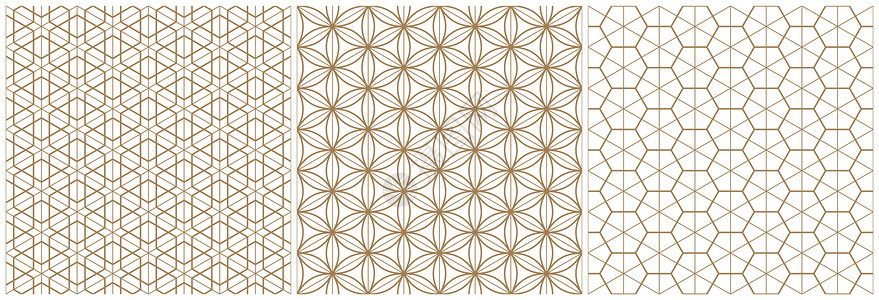 日本传统无缝木制品几何图案 棕色平均线和细线背景图片