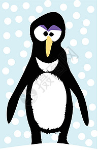 企鹅卡通字符插图国王皇帝天气雪花绘画艺术品下雪艺术风暴背景图片