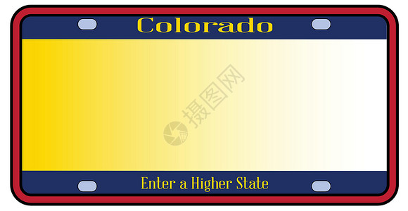 布拉克科罗拉多州许可证空白盘子汽车艺术插图旗帜艺术品车辆执照绘画背景图片