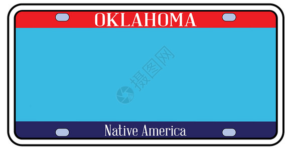 布拉克俄克拉荷马州国家许可证插图艺术艺术品汽车绘画盘子数字车辆旗帜空白背景图片
