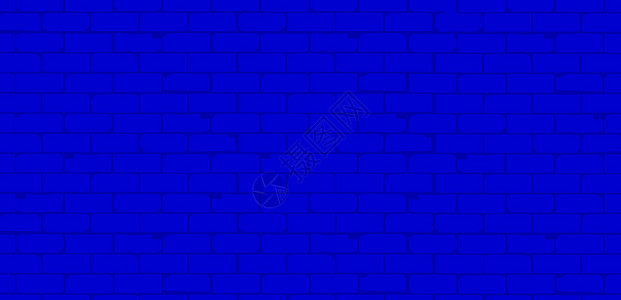 破旧砖墙经典蓝色工程砖墙插画