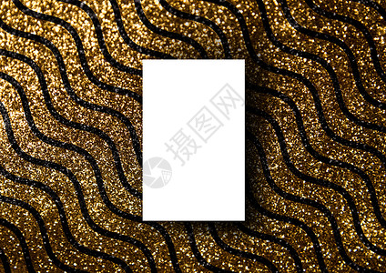 黑色金色名片带有金色波浪线图案背面的名片模型模板小样空白卡片推介会插图商业材料粉色墙纸阴影背景