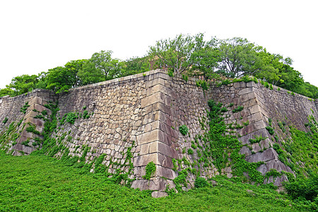 日本大阪历史古城建楼 历史标志性建筑背景图片