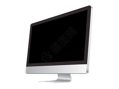 白色黑地上孤立的计算机黑屏背景图片