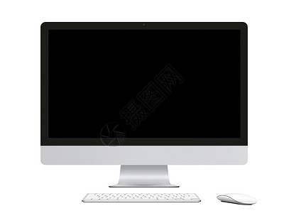 孤立的计算机 无线键盘 白黑地上的鼠标背景图片