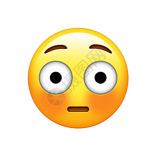 尴尬仙人球表情表情符号黄色尴尬的脸和通红的脸颊 ico背景