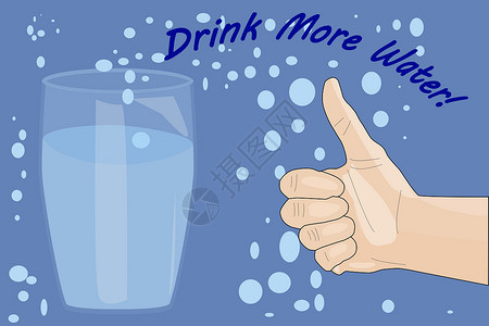 脱水多喝水 水杯和手势等 世界水日设计图片