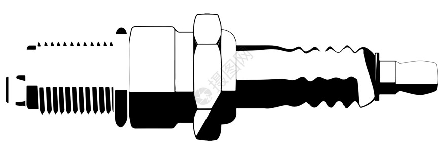 自动点火插件插头火花引擎绘画空闲汽车插图背景图片