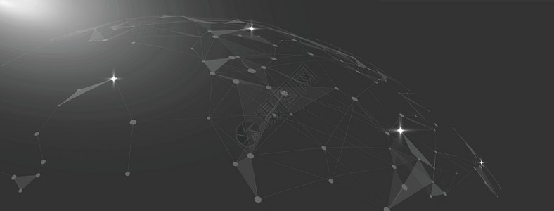 Ploygon 纹理全球形状的社交网络横幅模板 c电脑网站三角形网格插图圆圈艺术商业世界原子背景图片
