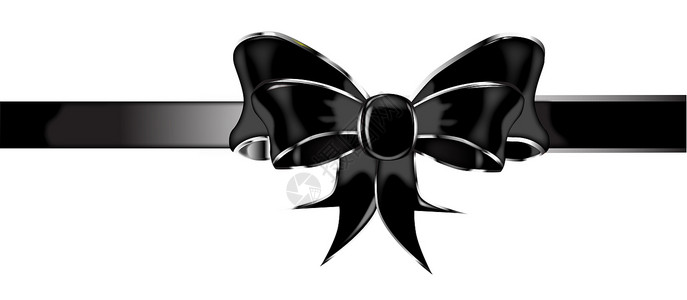 黑弓礼品蝴蝶结丝绸丝带缎带展示插图标签包装背景图片