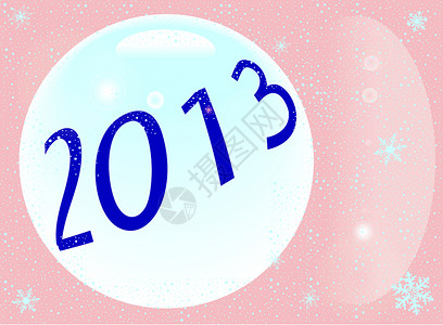 2013年新年活动插图时间数字绘画庆祝日历背景图片