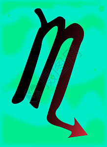 天蝎座魔法插图蓝色艺术品预测艺术蝎子阅读预言绘画背景图片