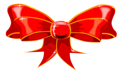 孤立的红丝带红带丝绸材料缎带贺卡金子红色星星包装圣诞礼物背景图片