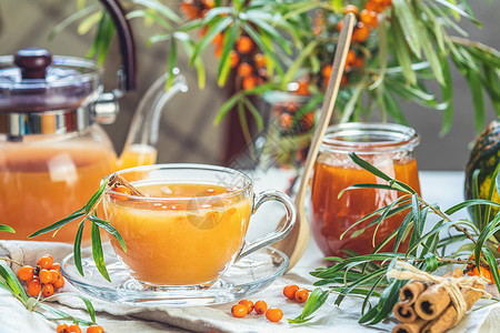 金鼠送财热辣辣茶 有杯子和茶壶中的海角情绪药品鼠李叶子水果流感橙子桌子浆果灌木背景