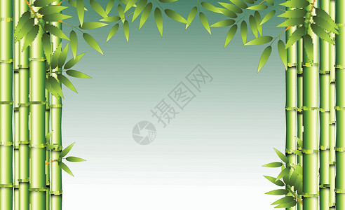 绿竹树卡通矢量它制作图案背景图片