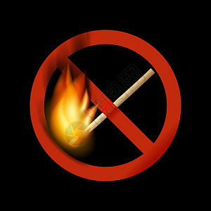 没有火象 禁止明火符号 消防应急IC背景图片