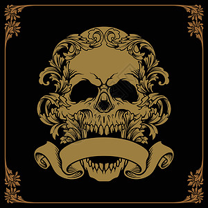 GOLDGold Skull 圆形图示插画