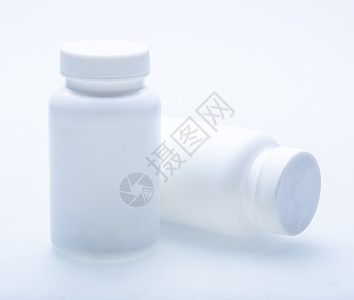 塑料药瓶空白的白色药瓶药剂师医疗预防药店处方存储医院塑料制药药片背景