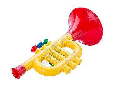 多号玩具儿童乐器红色喇叭音乐摄影黄色塑料工作室孩子们背景图片