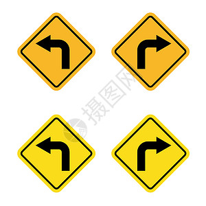 左转或右转标志矢量标志模板插图设计 矢量 EPS 10背景图片