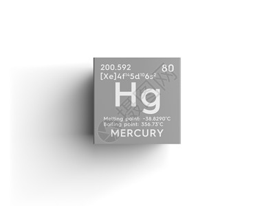 汞 过渡金属 门捷列夫的Peri化学元素研究3d原子电子质量盒子渲染化学品科学家立方体背景图片