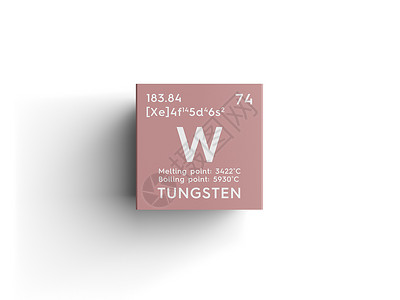 Tungsten 过渡金属 门捷列夫Per化学元素电子3d符号科学家化学品立方体盒子科学研究原子背景图片