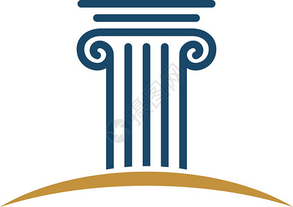 律师事务所插画设计的支柱标志模板 矢量 EPS 10蓝色防御网络法庭法律网站技术案件工作室标识背景图片