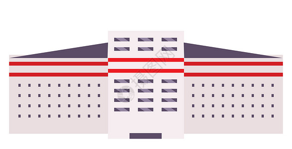 建筑外部卡通矢量图 工业工厂大学校园宿舍平面颜色对象 在白色背景上隔离的多层设施 公司总部商务办公背景图片
