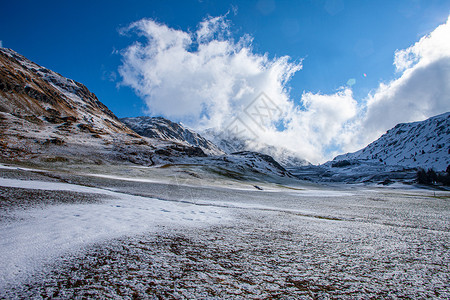 加乌拉山口冬天瑞士人高清图片