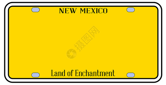 新墨西哥州驾照一张牌插图车辆绘画执照艺术空白汽车盘子数字艺术品背景