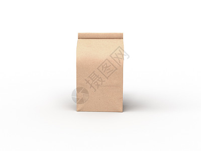白色工作室舞台背景下的咖啡束袋包装模型设计砂纸小吃工艺市场商业广告贴纸产品光束营销背景图片
