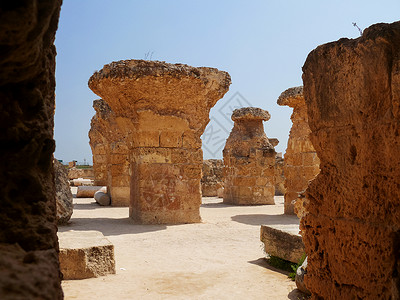 大楼废墟素材迦太基 Carthage 古迦太基文明的都城遗址 联合国教科文组织世界遗产 突尼斯 突尼斯纪念碑挖掘古董地标考古学旅行历史殖民地背景