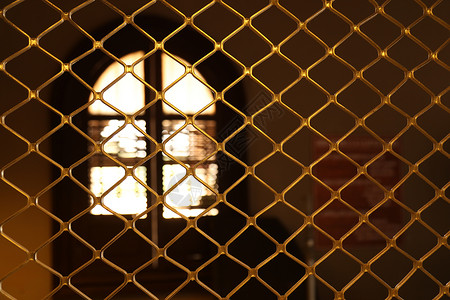 金属栅栏网艺术监狱宏观塑料纤维废料警察局栅栏工业安全背景图片