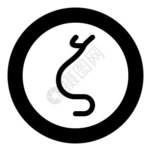 Zeta 希腊符号小写字母小写字体图标圆圈黑色矢量插图平面样式 imag背景图片