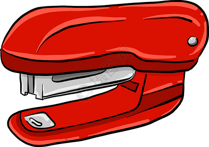 白色背景上的红色装订工作图标学校塑料教育商业订书机工具办公室设计图片