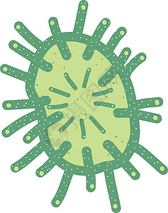 白色背景上的绿色点状病毒插图向量背景图片