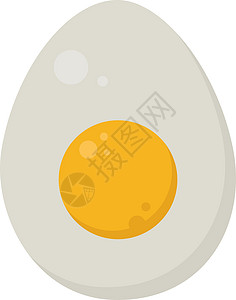 白色背景上的半蛋插画矢量食物蛋黄营养饮食厨房卡通片健康黄色早餐烹饪背景图片