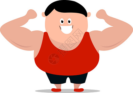 强壮的手臂白色背景上的强壮健康插图健美运动员力量卡通片男人俱乐部训练手臂插画