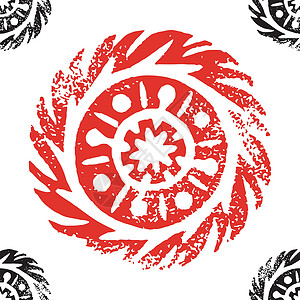 手绘台布 无缝模式 非洲墨西哥印第安东方饰品装饰国家油毡打印邮票圆形风格手工手绘装饰品背景图片