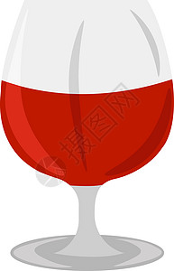 红色液体白色背景上的杯玻璃液体奢华脚杯酒厂器皿酒吧红色酒杯酒精插画