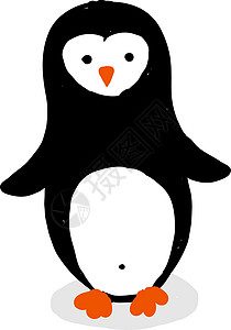 白色背景上的扁平企鹅插画矢量背景图片