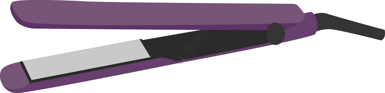 白色背景上的紫色直发器插图矢量背景图片