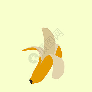白色背景上的热带香蕉黄色食物水果甜点饮食插图背景图片