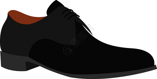 男士鞋白色背景上的黑色鞋插图矢量插画