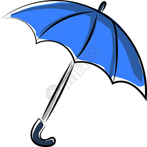 白色背景上的蓝色阳伞下雨安全配饰天气背景图片