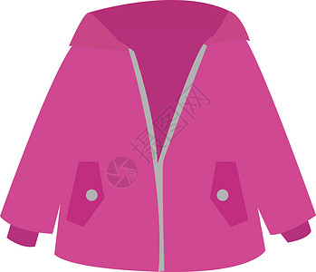 白色背景上的粉红色孩子夹克外套服装服饰纺织品插图粉色卡通片女性背景图片