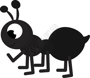 热锅上蚂蚁白色背景上的小反插图矢量标识黑色害虫工人草图荒野动物蚂蚁野生动物卡通片设计图片