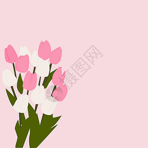 白色花束白色背景上的粉红色粉色草图植物花瓣婚礼绘画妈妈们花园花束卡片插画