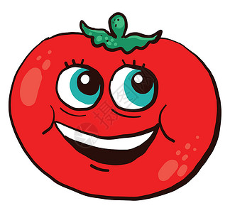 西红柿矢量红番茄快乐 插图 白背景矢量背景
